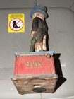 Reproduction  Cast Iron Uncle Sam Mechanical Piggy Saving Bank Coin Drop 