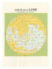 Vintage Map  carte De La Lune   moon  Th  ophile Moreux  1960