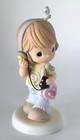 Precious Moments Girl W Headphones   Bird Accent Carry A Song In Your Heart