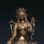 11 8   Old Tibetan Buddhism Bronze Green Tara Mahayana Goddess Buddha Statue
