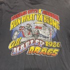 Vnt 1986    run What Ya Brung    All Harley Drags Kcir T-shirt