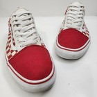 Vans Shoes Old Skool Mens Size 10 5 Red White Checkerboard Roses Skateboarding