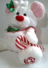 Vintage Fisher Price Puffalump White Christmas Mouse Plush With Candy Cane 1987