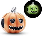 925 Sterling Silver Charms Glow-in-the-dark Spooky Pumpkin Fit Bracelets