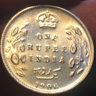 1906 India Edward Vii 1 Rupee Silver Coin Uncirculated Condition
