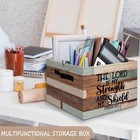 Vintage Farmhouse Christian Basket Foldable Storage Bins With Handles  Psalm    