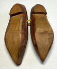 Vintage Antique Childs Pair Of Hand Carved Wooden Shoes Dutch Clogs Signed 5 5 