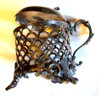 Silverplate Mustard Jar Reticulated Design Needs Insert 