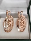 Vintage 1990-s 14 Ct Rolled Gold Zircons Earrings-hallmarked 585 Rg