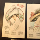 Comfort  Calendar 1912 Edwardian Ladies Hand Colored Antique