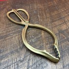 Antique Victorian English Solid Brass Fireplace Coal  Tongs Claw Tool 11 5   