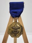 Boy Scouts Of America Medal Pin Blue Ribbon Octagonal Badge Bsa Seal Reverse