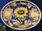 Italian Pottery Tuscan Sunflower Lemons Oval Serving Tray Made In Italy