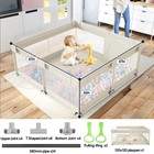 Beige Baby Playpen 47in X 47in X 26in Soft Mesh Safety Fence