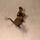 Vtg Hand Blown Glass Cat Mouse Figured  Clear gold Approx 2   