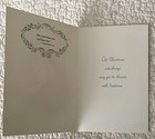 Unused Christmas Girl Smile Lean Window Sweet Vintage Greeting Card 1960s 1970s