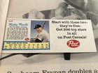 1962 Life Magazine Mickey Mantle Roger Maris Post Cereal Cards Nrmt Attached Liz