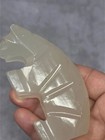 Vintage Hand Carved White Onyx Polar Bear Figurine Translucent Stone Statue 3 5