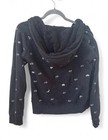Fox Girls Black Full Zip Fleece Hoodie Jacket L Hooded Pockets Logo Zipper