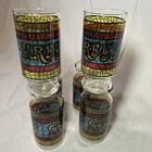 Lot Of 6 Vintage Stained Glass Arby   s Tumbler Glasses - 1970   s