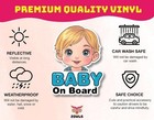 Reflective Baby On Board Car Window Sticker Style  Boy Bob Bl