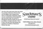 Stockman s Casino - Fallon  Nv - 5th Issue Slot Card  blank 