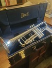 Bach Bb Standard Trumpet Silver 3 Piston Valves Water Key W  Hard Case