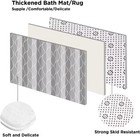 4pcs Grey Wave Lines Shower Curtain Set With Rugs Stripe Bathroom Set