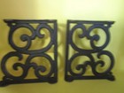 2 Antique Style Cast Iron Shelf Brackets 6  X 4 5  Look Old Not Reproduction