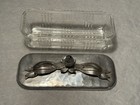 Vintage Hammered Aluminum Butter Dish Hand Wrought By Rodney Kent Tulip Handle