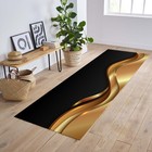 Black Gold Runner  Luxury Runner Rug  Modern Hallway Rug  Elegant Floor Mat  Gla