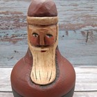 Vintage Wooden Santa Claus Figurine Hand Carved Folk Art Christmas Decor