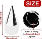 33mm X 4 1 4  Chromed Spike Lug Nuts Covers Push On abs Chrome Plastic Caps 60