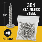  8 X 3 4  Stainless Steel Truss Head Wood Screws  50 Pack   Modified Truss Head 