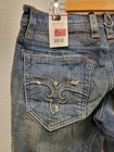 New Rock Revival  169 Mens Phiox Slim Straight Stretch Jeans Sz 33x30