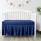 Crib Bed Skirt 4 Sides Pleated Dust Ruffle Adjustable 52 x28  With 14    Drop