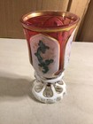 Antique Bohemian Czech Glass White Overlay Amber Right Lendl Estate