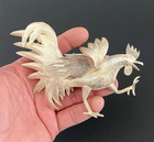Pair Of Vintage 950 Sterling Silver    fighting Roosters    Very Detailed - 129g