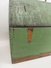 Antique Wooden Tool Chest Green Paint Primitive Carpenter Trunk 35