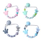 Dummy Clips Personalized Silicone Pacifier Holder Soother Chain Baby Shower Gift