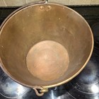 1800 ss E  Miller   Co Primitive Brass Copper Kettle Bucket  9  H X 12  Dia
