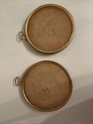 Pair Of  Antique Ormolu French Victorian Brass Frames With Convex Glass