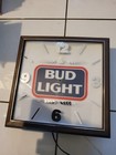 Vtg Bud Light Clock Beer Sign Man Cave Pub Sign  as Is