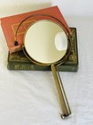 Vintage Brass Hand Mirror Magnifier With Unique Handle