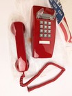 Vtg Cortelco Itt 255447 Red Wall Phone Push Button Made Usa
