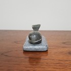 Vintage Inuit Genuine Soapstone Carving 4  Whale On Base 