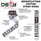 Defy Weight Lifting Straps  Bodybuilding Wrist Bar Support Cotton Pair Zebra