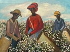Vintage Black Americana Painting Portrait Farming American Antique Signed Foto