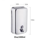 2 Pack Soap Dispenser Wall Mount Stainless Steel Manual Liquid Pump 1000ml 35oz