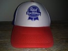 New Pabst Blue Ribbon Trucker Hat Red White Blue Pbr Beer Wisconsin Brewery Cap